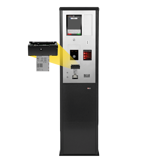 GeBE Picture Kompromisslose Platzsparlösung: GeBE-COMPACT Plus Ticketdrucker.